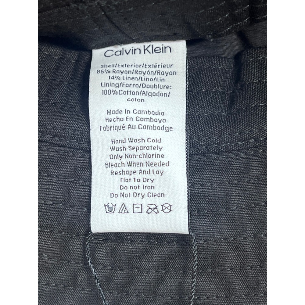 Calvin Klein Black Bucket Hat CK Logo Cotton Rayon Blend Sun Hat Unisex NEW $44 - Picture 6 of 6